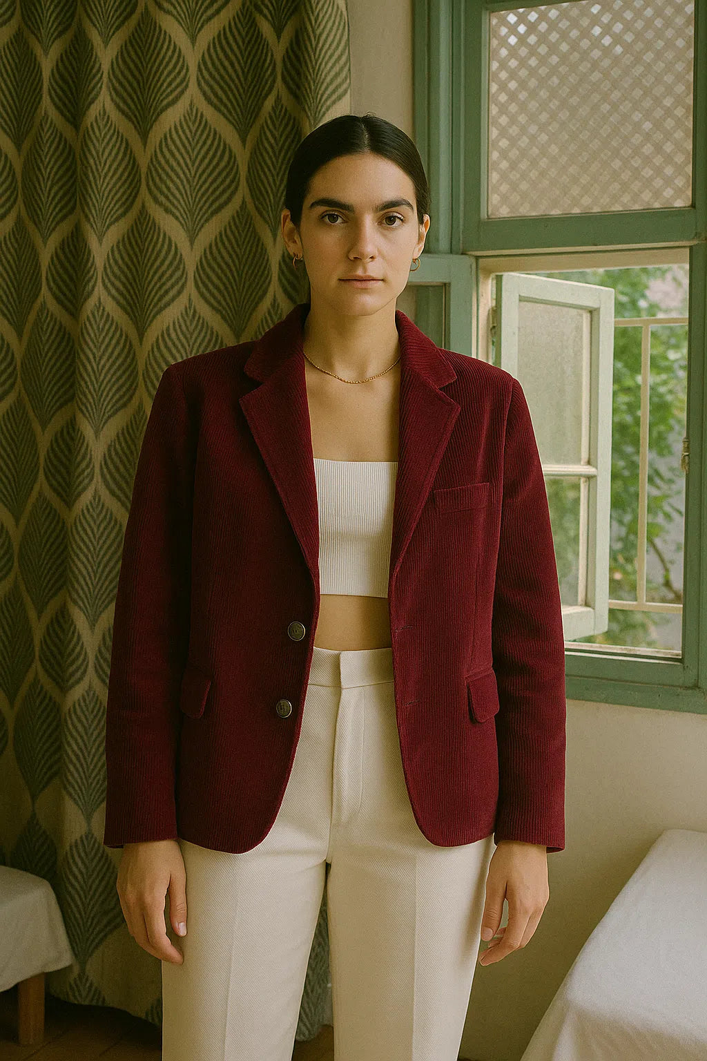 Veste tailleur oversize "Velvet Calorina" – Élégance douce & audacieuse