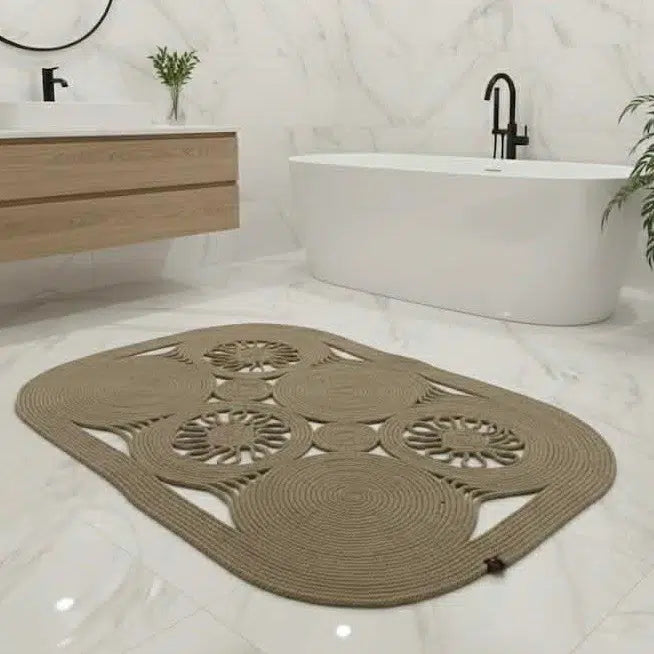Tapis rectangle beige 130x110 cm