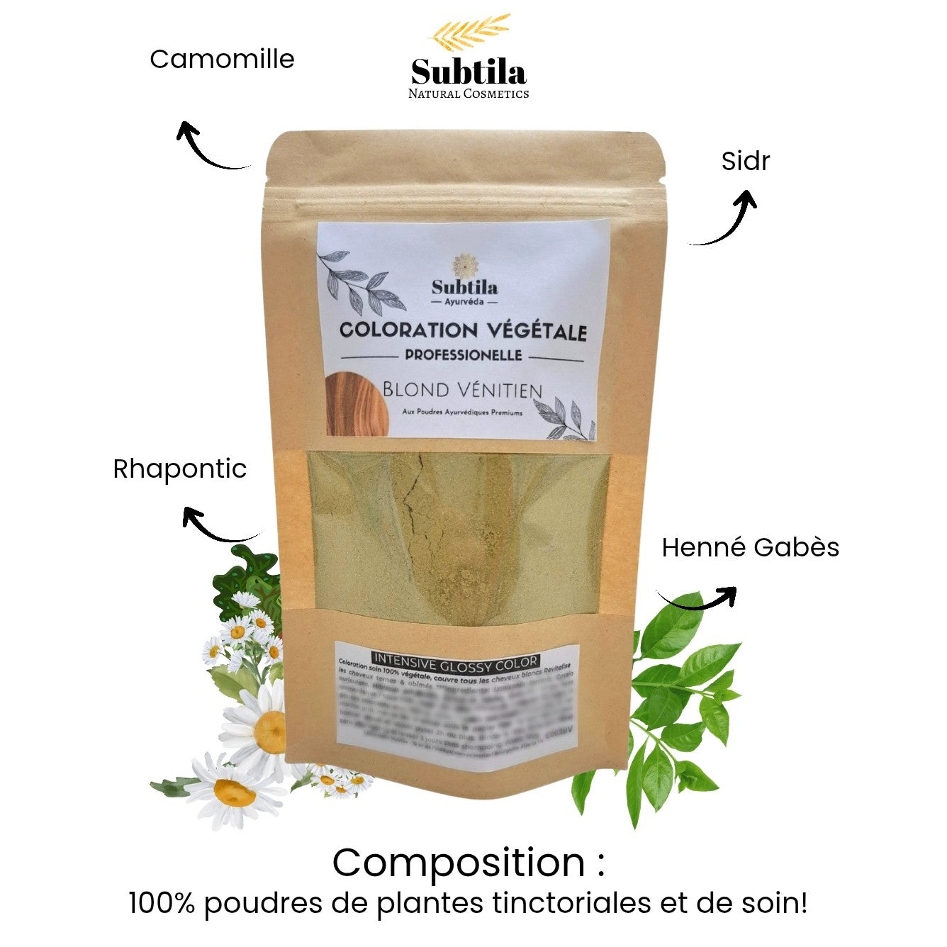 Coloration végétale cheveux Subtila