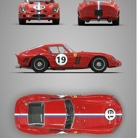 miniature Ferrari en bois artisanale pièce unique à collectionner