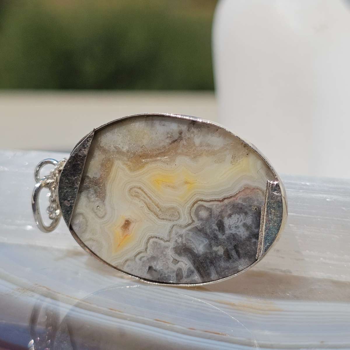 Collier agate crazy lace unique en argent 925 pour un style exceptionnel