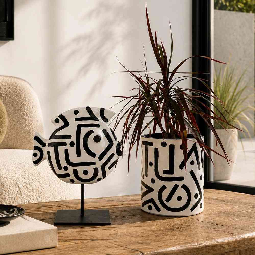 Décoration intérieure Duo graphique noir et blanc pour un style élégant