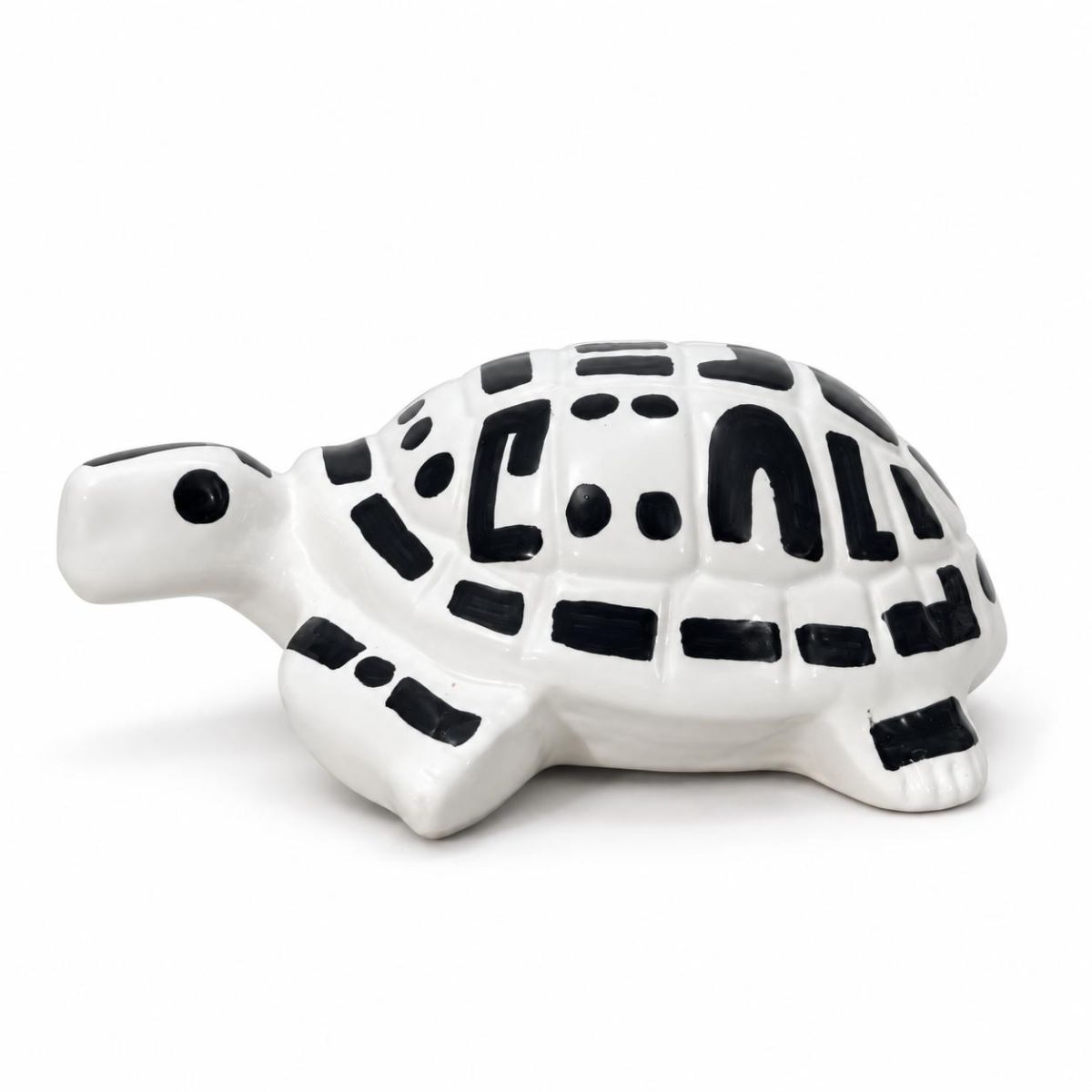 Tortue décor en noir et blanc élégante 22 x 28 cm