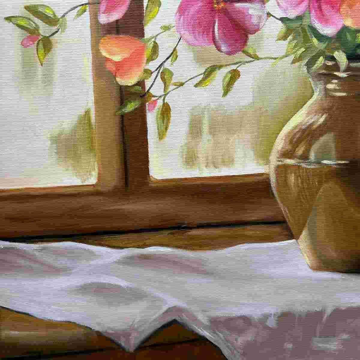 tableau fleurs unique éclatant pour un intérieur lumineux