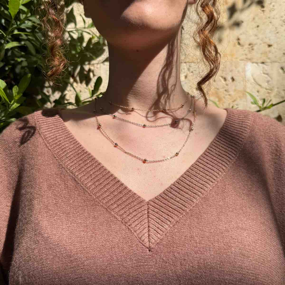 Collier élégant doré argent et rose gold
