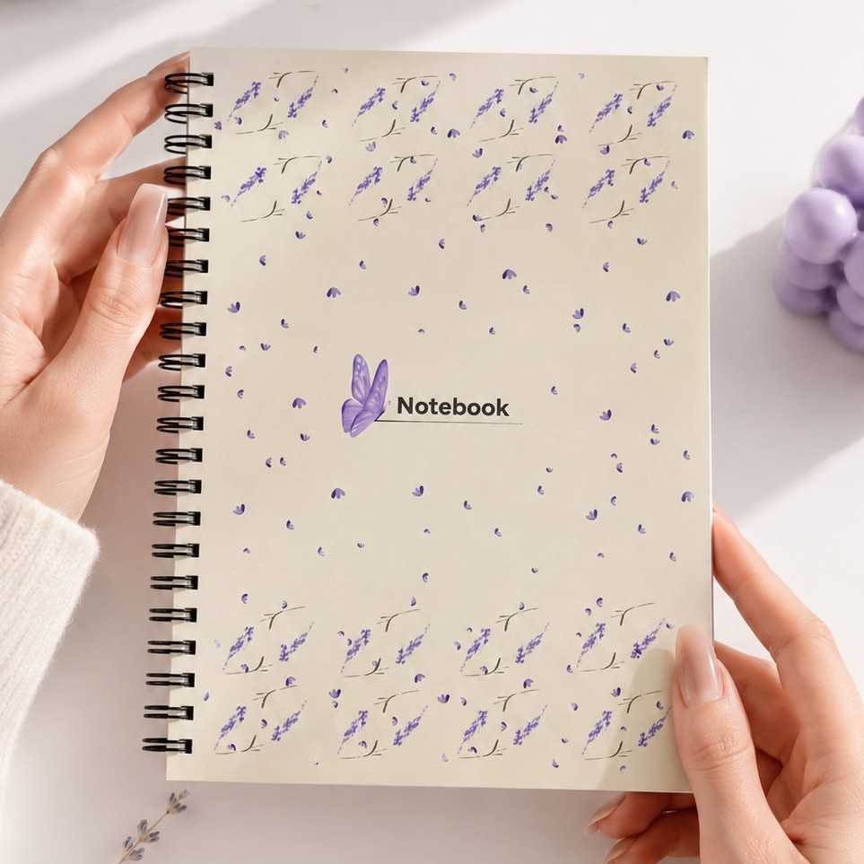 Notebook A5 thème papillon - style livre culturel