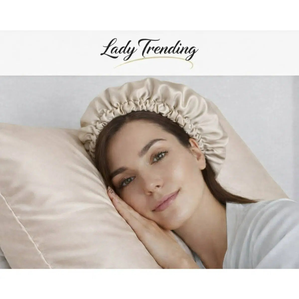 bonnet satin beige d'orée pour une protection cheveux élite