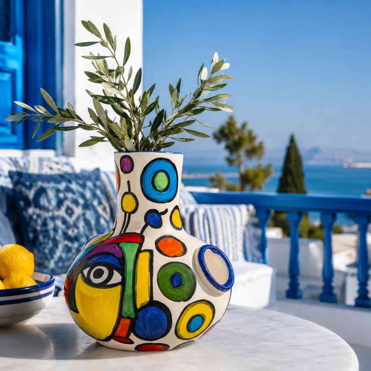 Vase décoratif pop art multicolore pour une déco unique