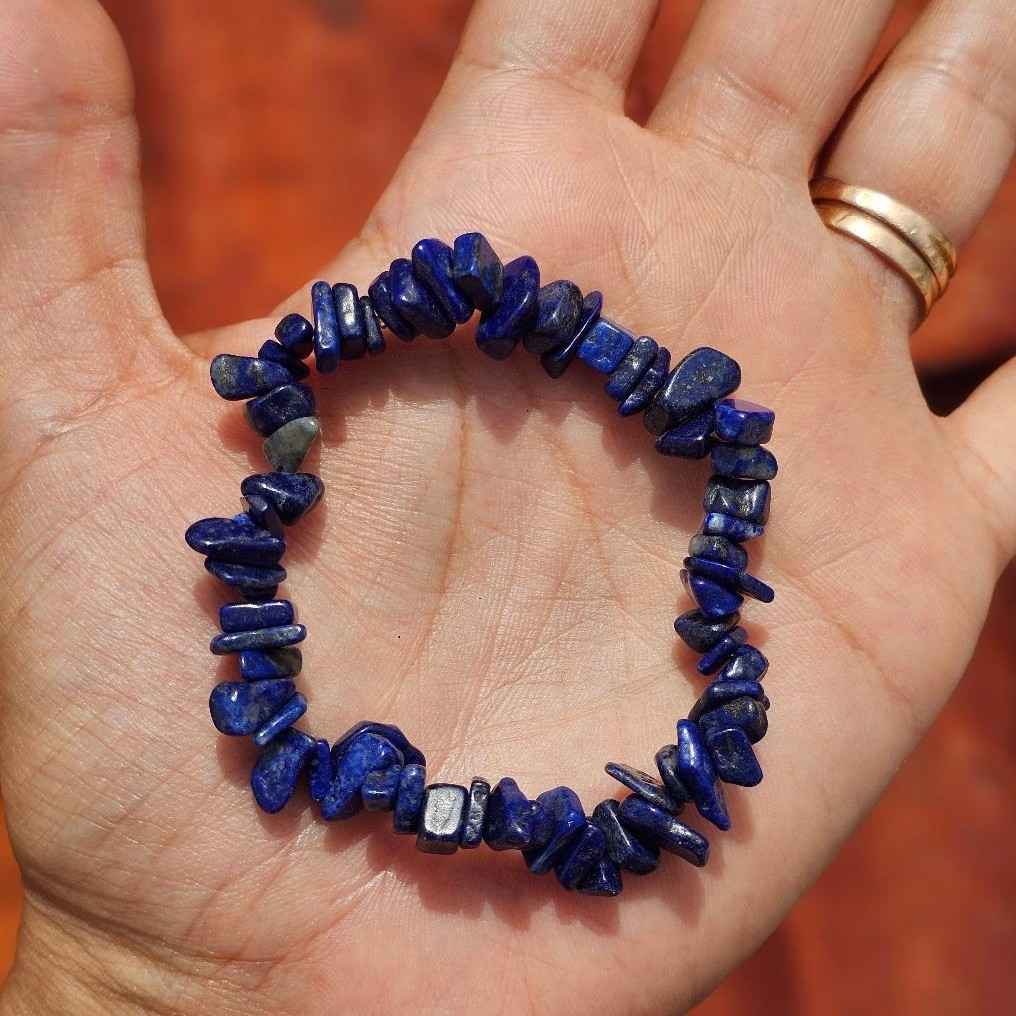 bracelet lapis lazuli baroque élastique pour un style unique