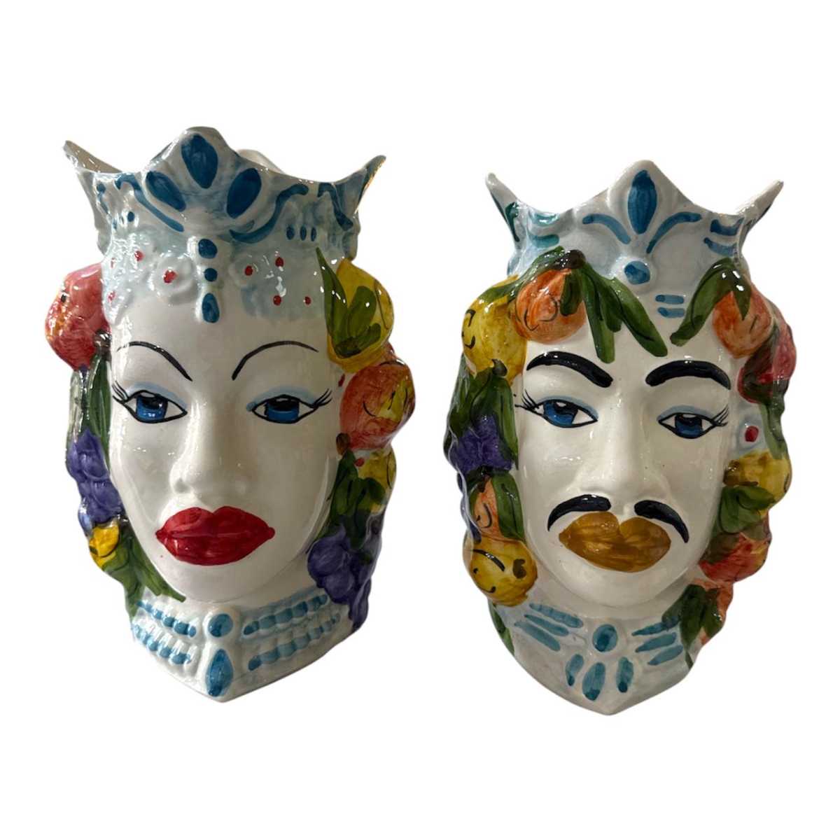 Tête en céramique couple testa di Moro H 30 cm qualité premium