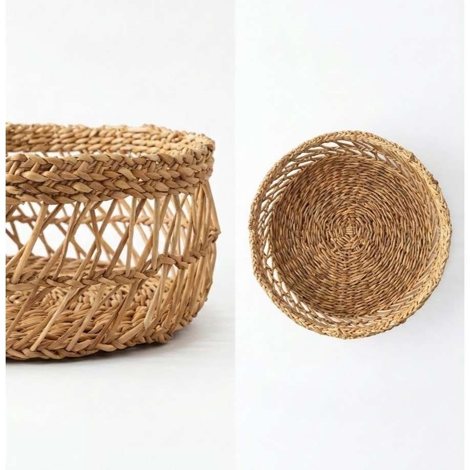 Corbeille tressée artisanale naturelle pour un rangement élégant