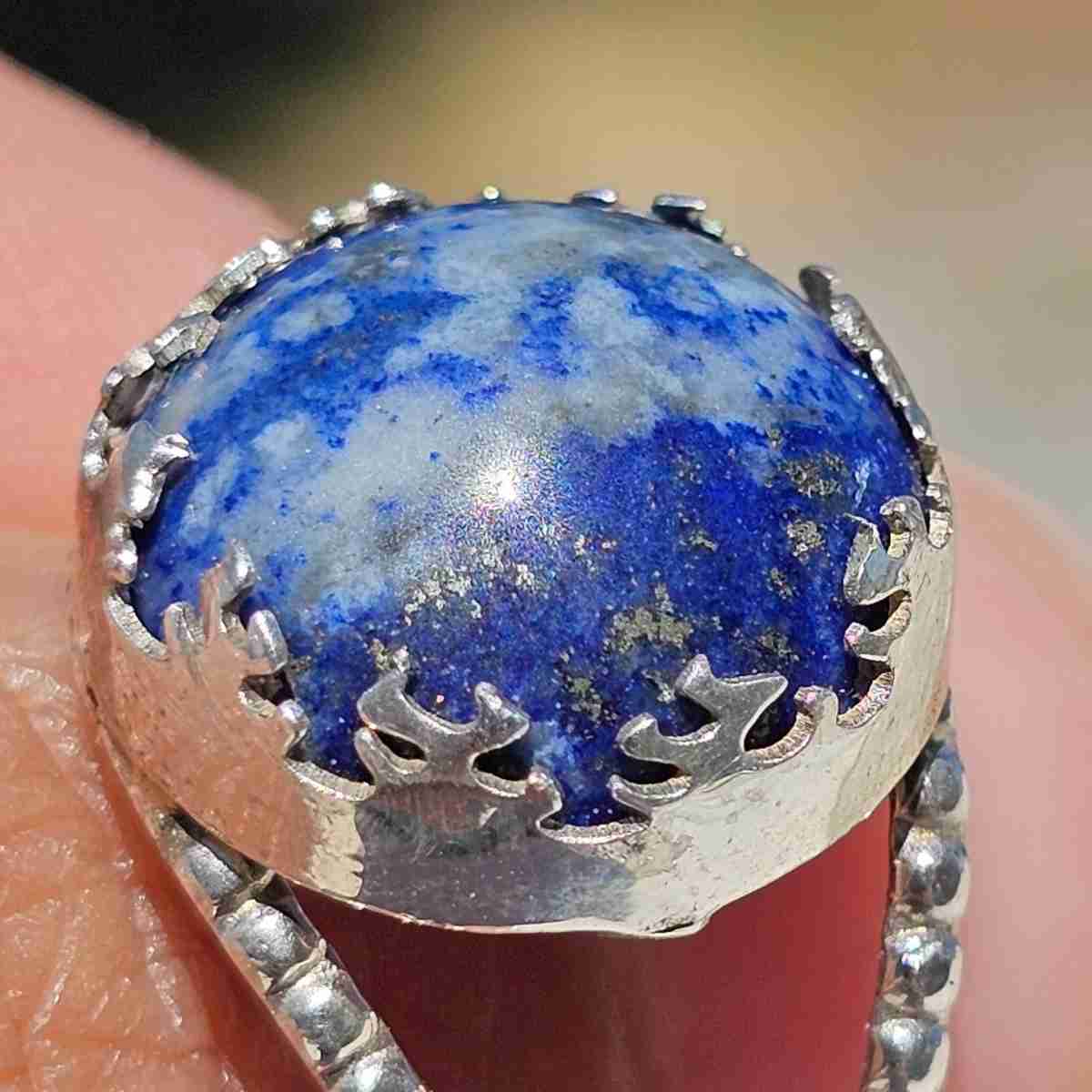 bague lapis lazuli en argent 925 éclatante et unique
