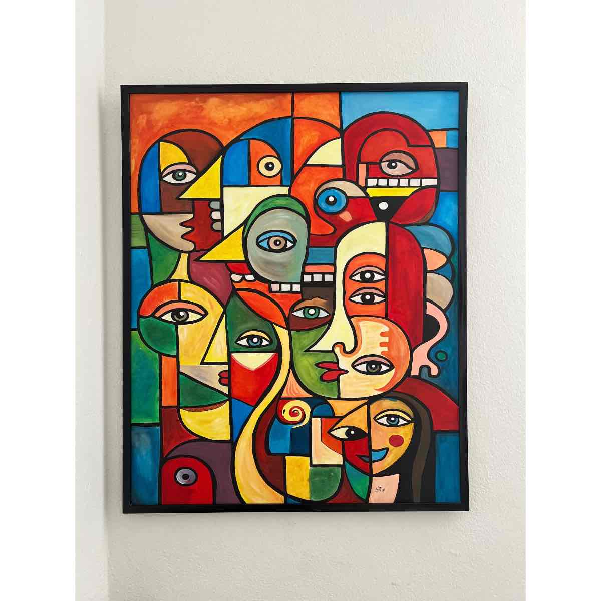 art abstrait Many Faces One World une œuvre unique et colorée