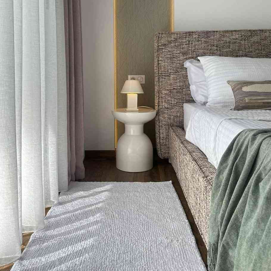 Tapis blanc BUBBLE en blanc neige une touche de luxe chez vous