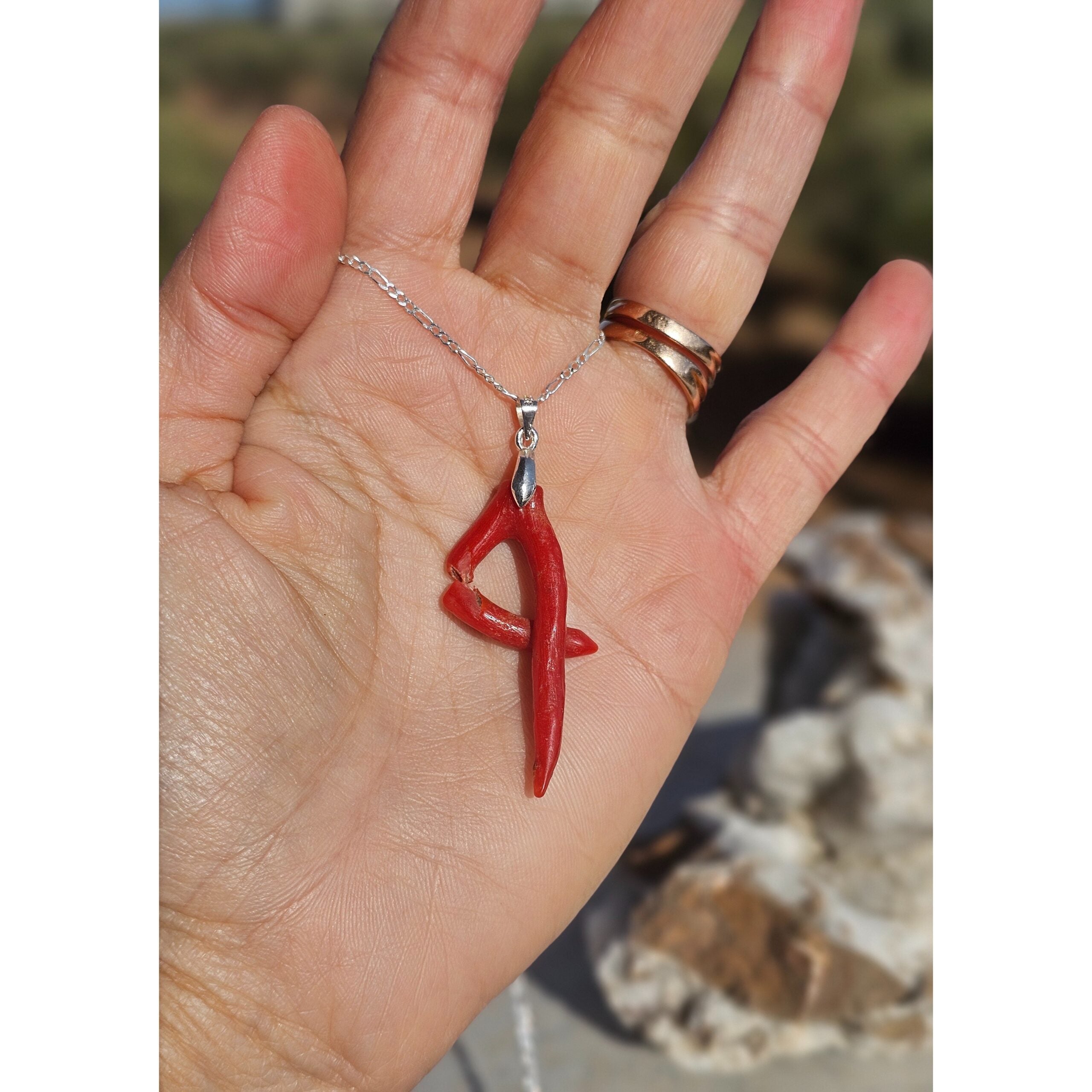 Collier Corail Rouge Argent - Élégance Artisanale