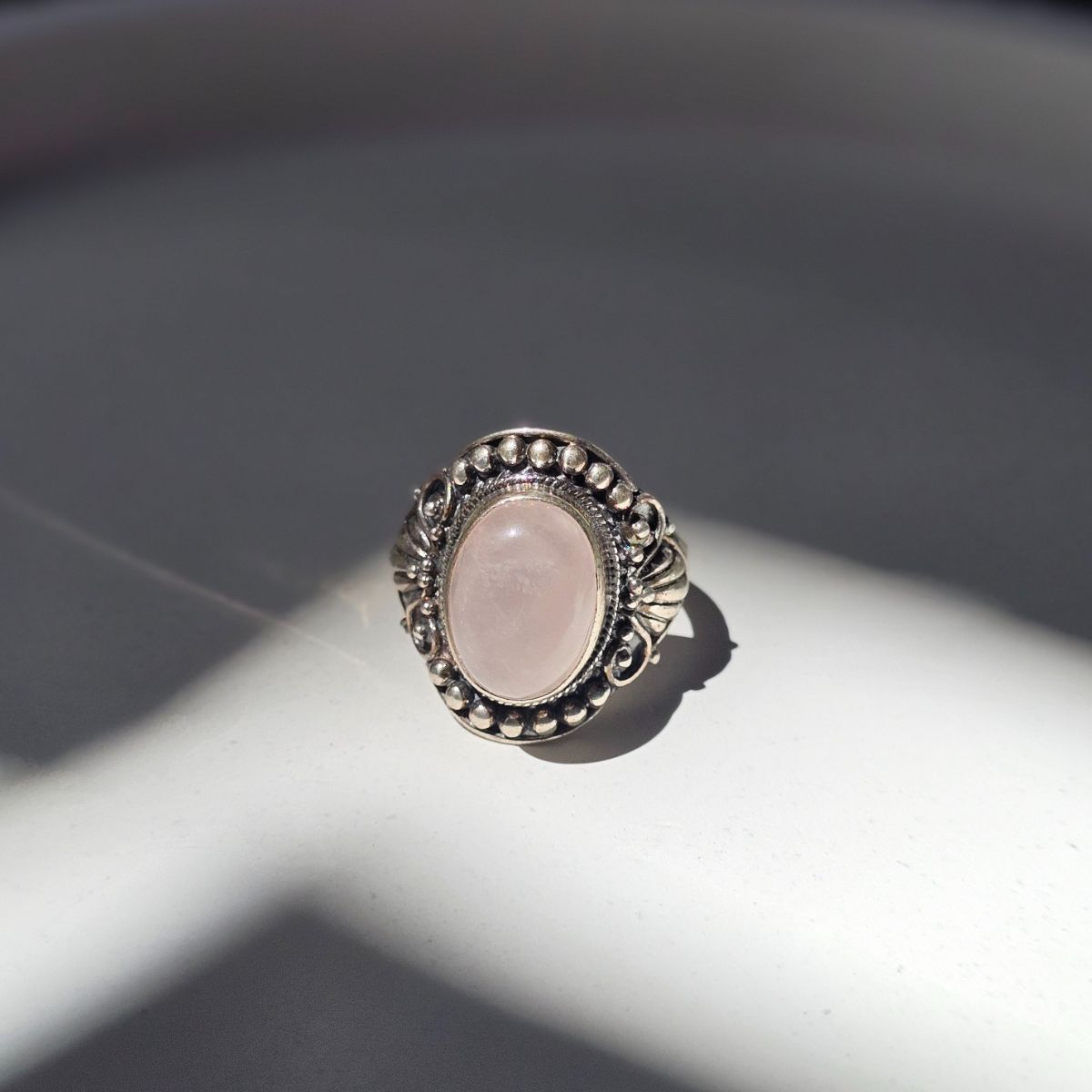 Bague rose quartz en argent 925 élégance et douceur irrésistible