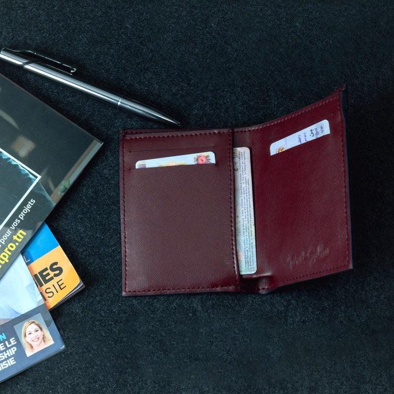 Portefeuille Homme Cuir Cactus Bleu