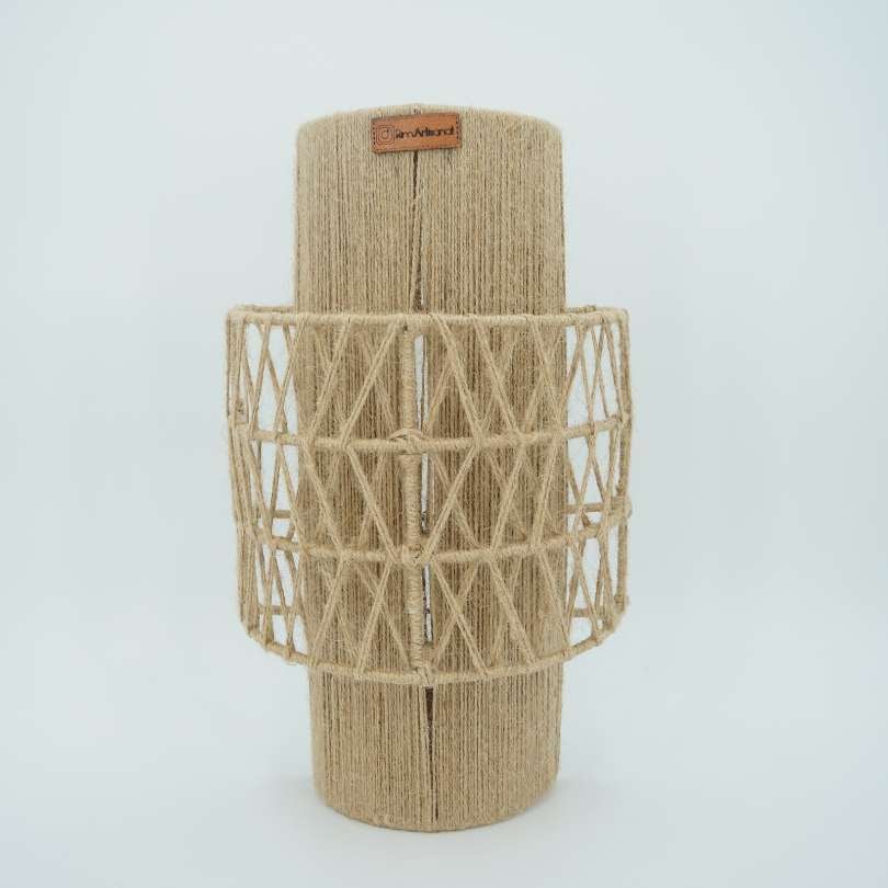 Natural fiber wall light