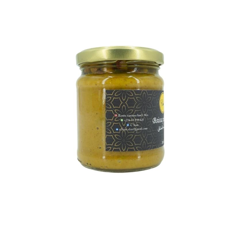 Bsissa pistache mélanger à l'huile d'olive , pâte à tartiner 200g