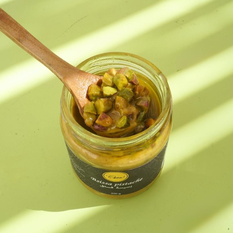 Bsissa pistache mélanger à l'huile d'olive , pâte à tartiner 200g