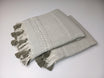 Pair of Hayek linen curtains, hand-woven, hand-embroidered, with pompom