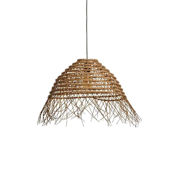 Handmade palm fiber light fixture