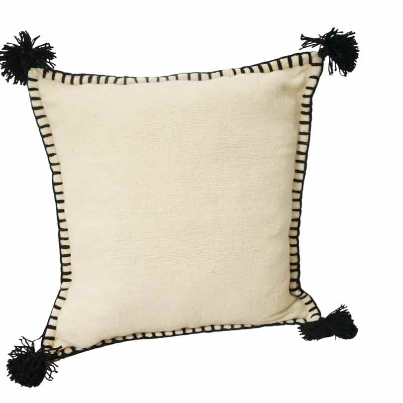 Berber style cushion, embroidered cushion, cushion with embroidery, 100% natural hand made cushion