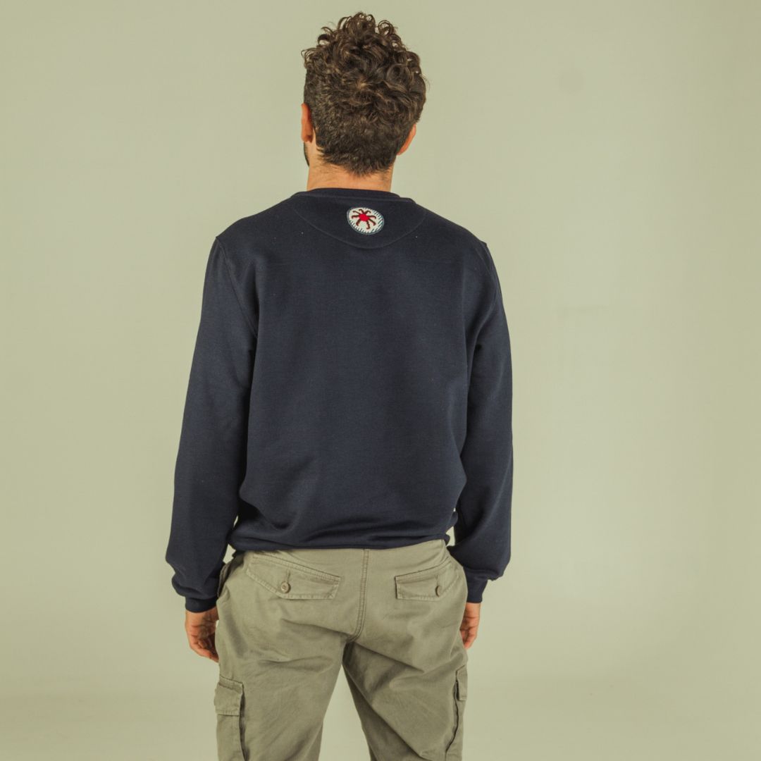 Loose fit unisex sweatshirt "I'M PROUD OF YOU" round neck and wax details