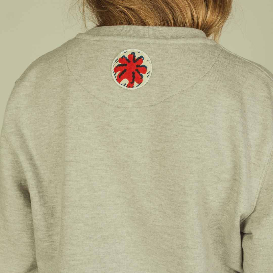 Loose fit unisex sweatshirt "I'M PROUD OF YOU" round neck and wax details