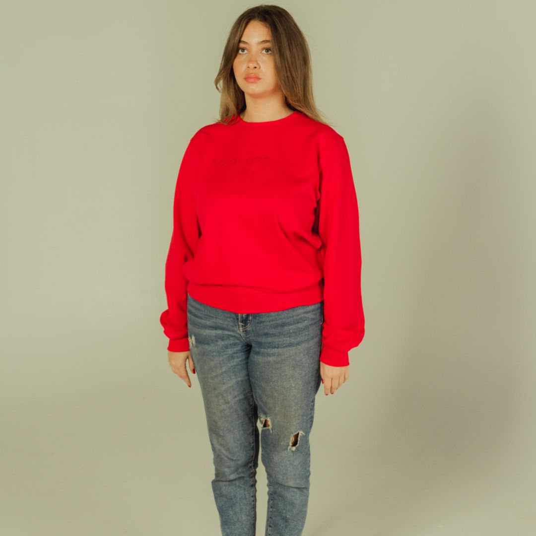 Loose fit unisex sweatshirt "I'M PROUD OF YOU" round neck and wax details
