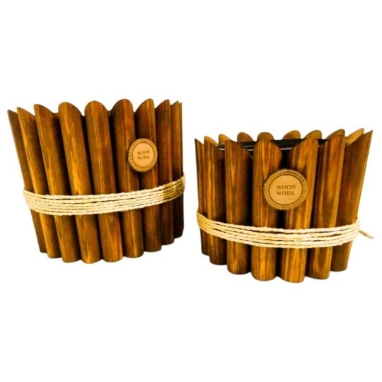 Pot de plante en bois