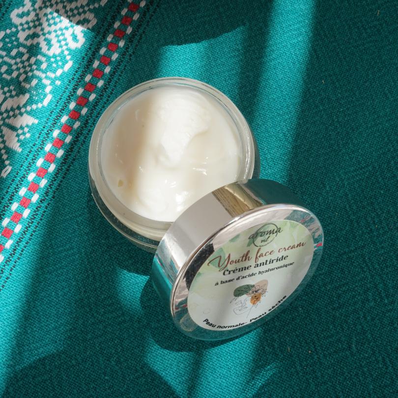 Youth face Cream crème antiride à base d'acide hyaluronique peau normal et séché