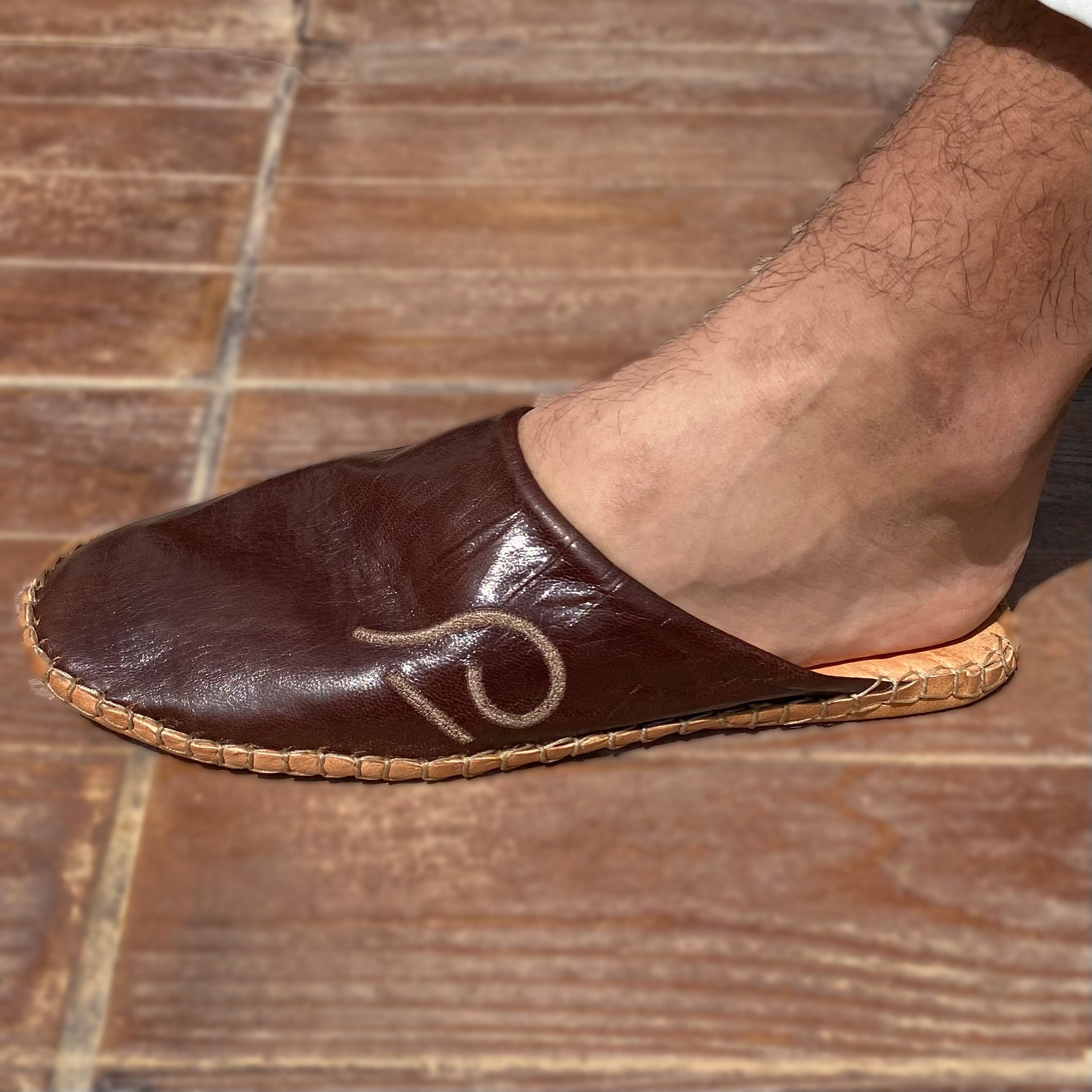 Babouches Hafedh fait main en cuir véritable pour hommes - artisanat Tunisien fait main | ILEYCOM