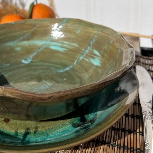 Bol en céramique forme irrégulière - artisanat Tunisien fait main | ILEYCOM