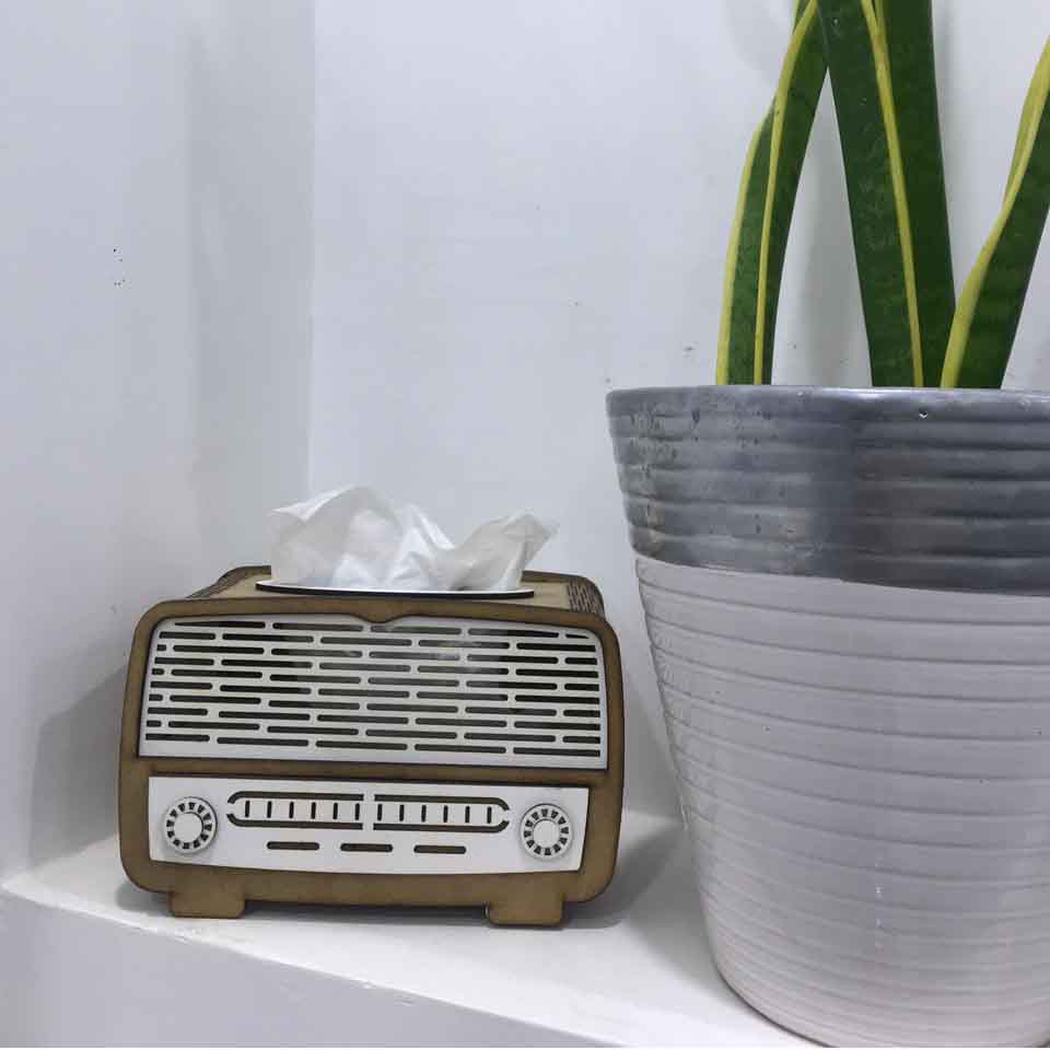 Boîte à mouchoirs rétro en Forme de Radio Vintage - artisanat Tunisien fait main | ILEYCOM