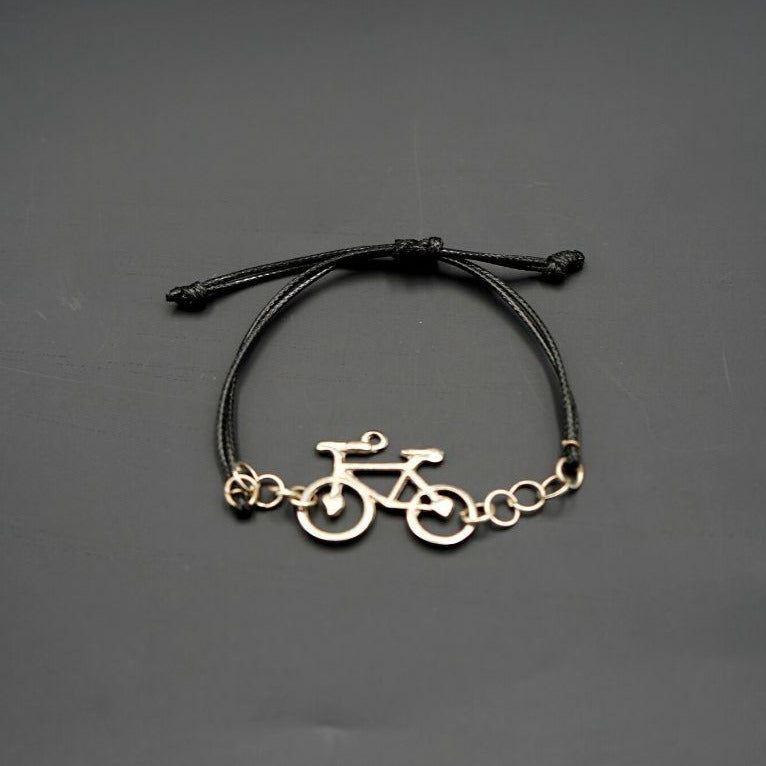 Bracelet cordon et acier inoxydable bicyclette Unisexe - artisanat Tunisien fait main | ILEYCOM