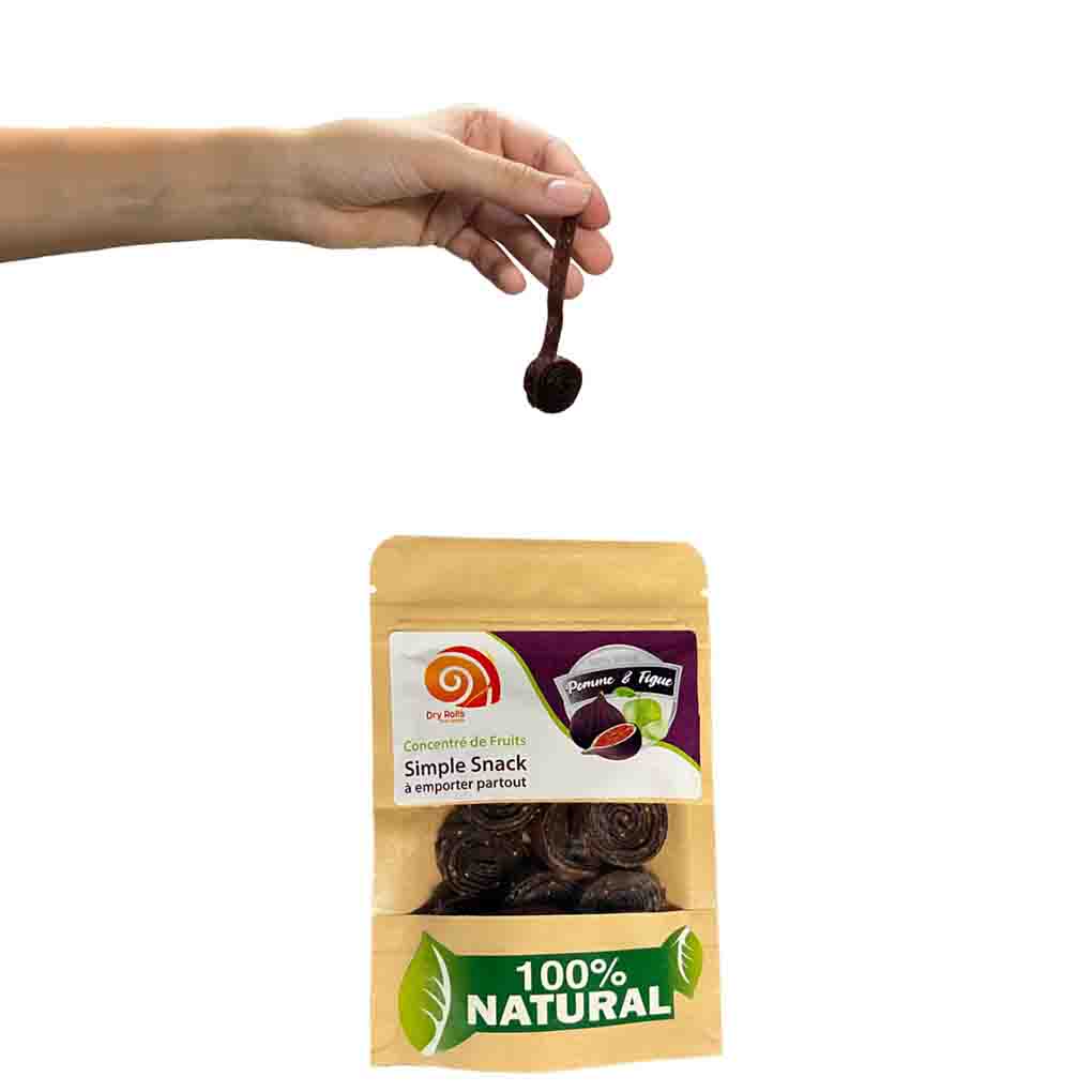 Dehydrated dried apple & fig fruit leather