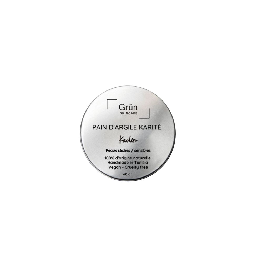 Shea butter clay bar, kaolin - Sensitive Skin - 60 gr