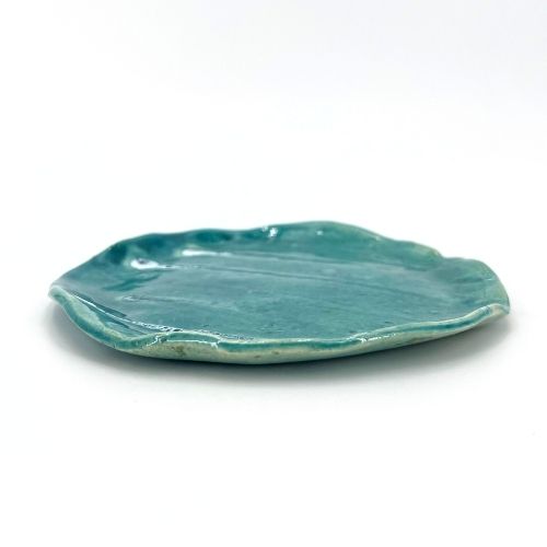Ceramic flat plate for dessert