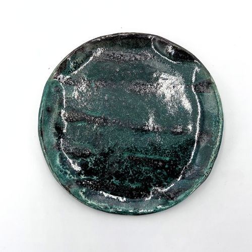 Ceramic flat plate for dessert