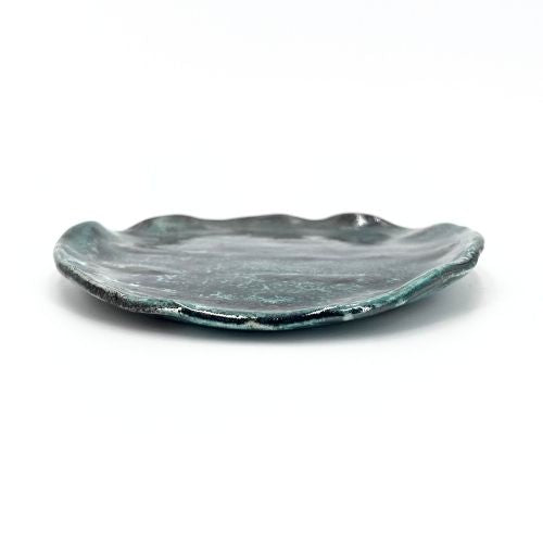 Ceramic flat plate for dessert