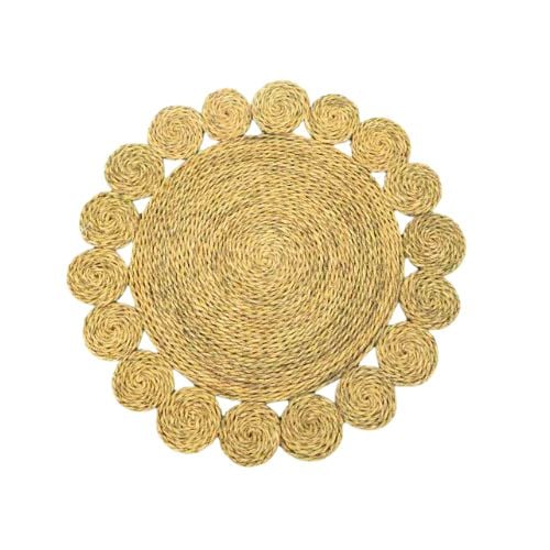 Set de table naturel en Hafla brut, fleurs tressée "Hand Made" - artisanat Tunisien fait main | ILEYCOM