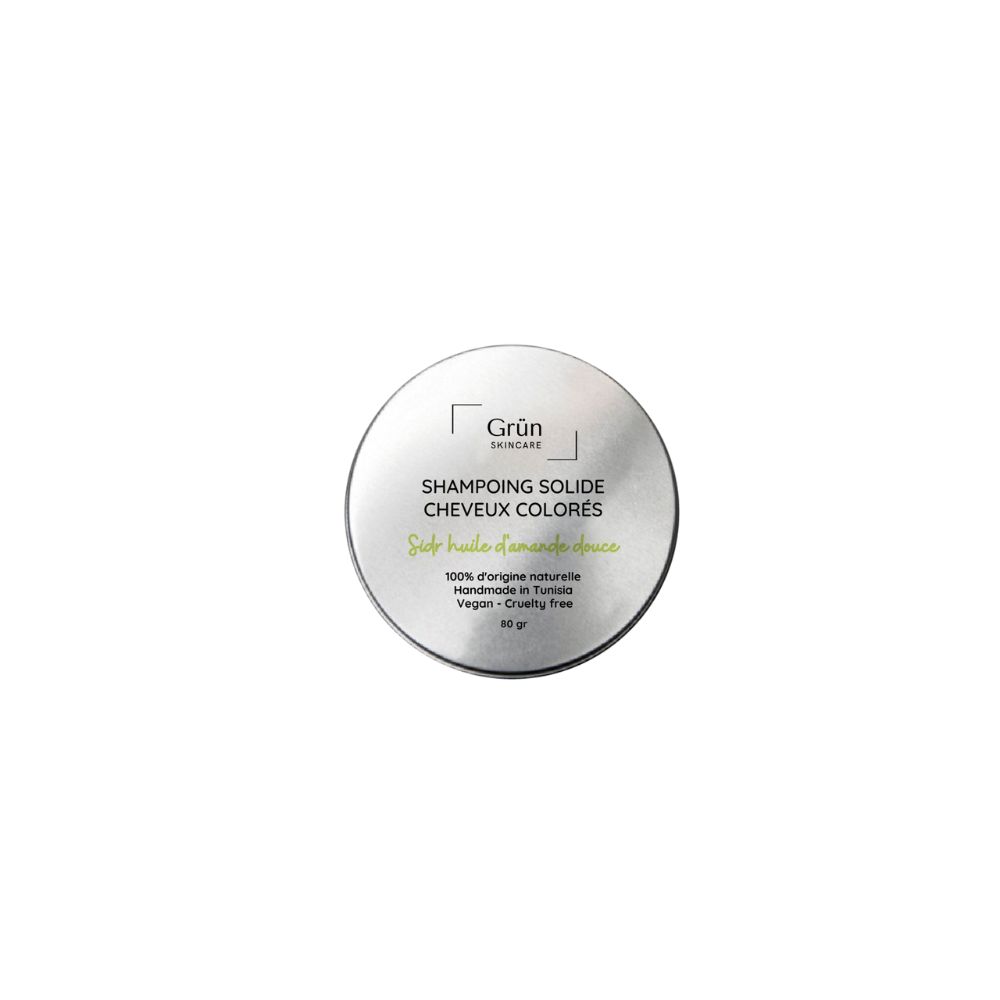 Shampoing solide cheveux Colorés - Poudre de Sidr, Huile d'amande douce - 70 gr - artisanat Tunisien fait main | ILEYCOM