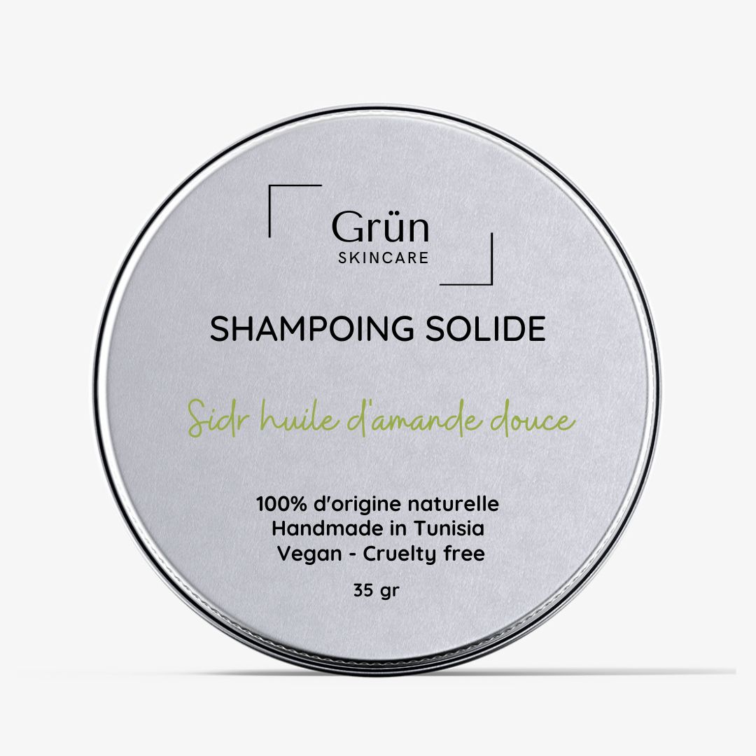 Shampoing solide cheveux Colorés - Poudre de Sidr, Huile d'amande douce - 35 gr - artisanat Tunisien fait main | ILEYCOM