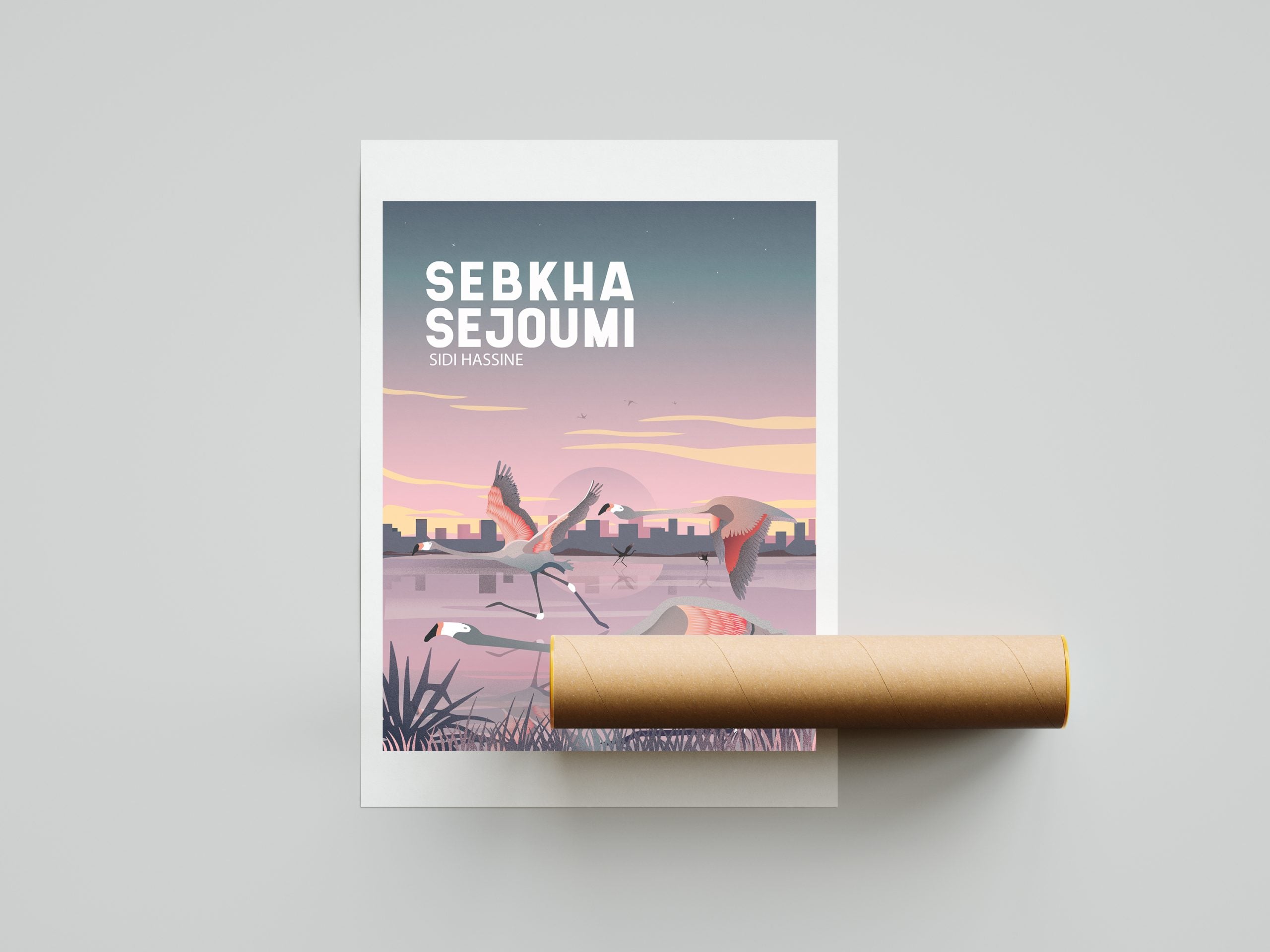 Poster Famous Places In Tunisia "Sebkhat Sejoumi"