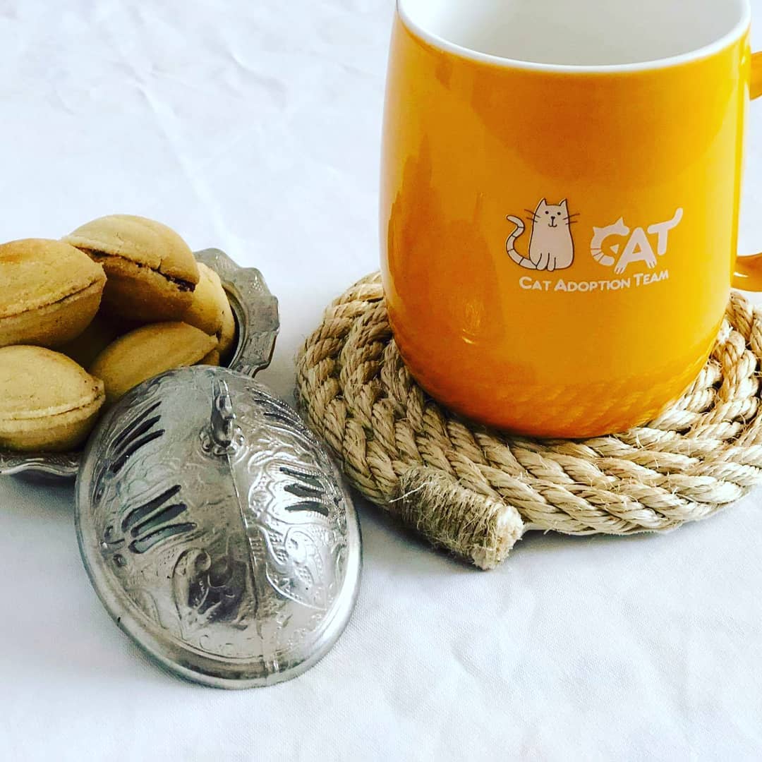 Série de 4 Sous Tasse en sisal - Diamètre 13cm - artisanat Tunisien fait main | ILEYCOM