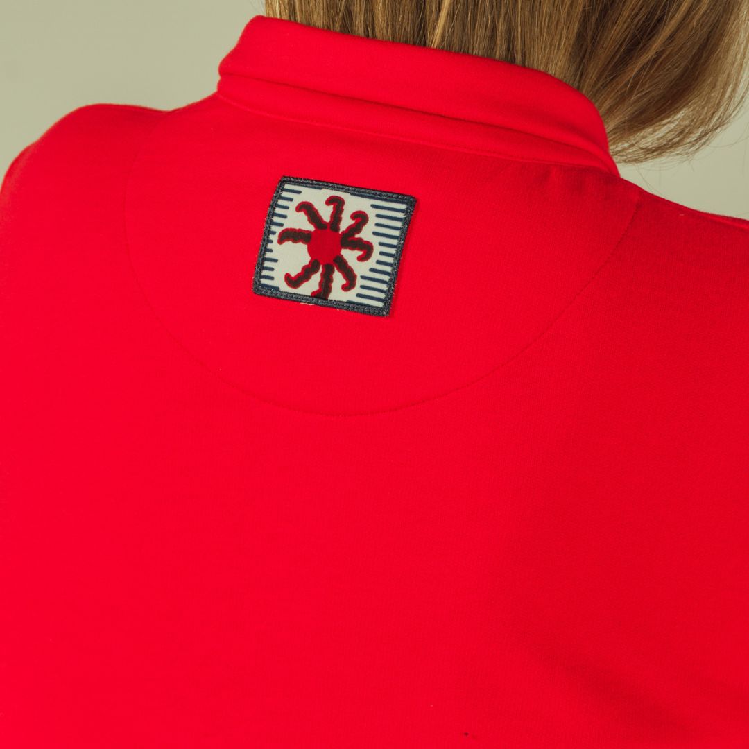 Sweat-Polo loose fit unisexe « Merci Je t'aime » avec détails en wax sur le dos