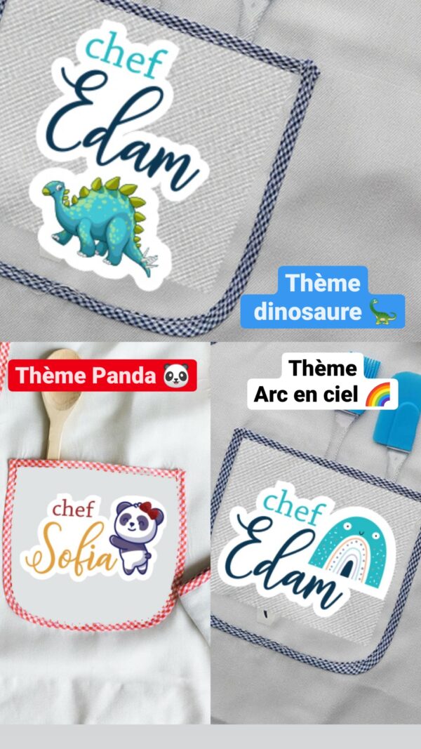 Tablier et toque de cuisine personnalisés pour enfants - artisanat Tunisien fait main | ILEYCOM