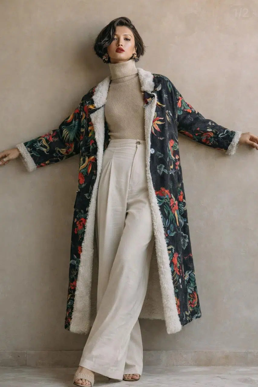 Ensembles Femme - Manteau Nomade Botanique long unisex | artisanat tunisien fait main | ILEYCOM