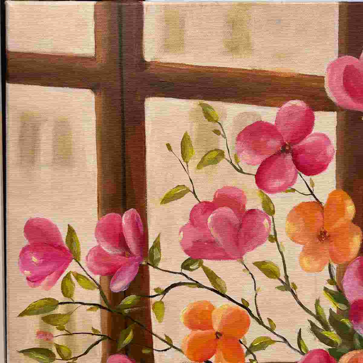 tableau fleurs unique éclatant pour un intérieur lumineux